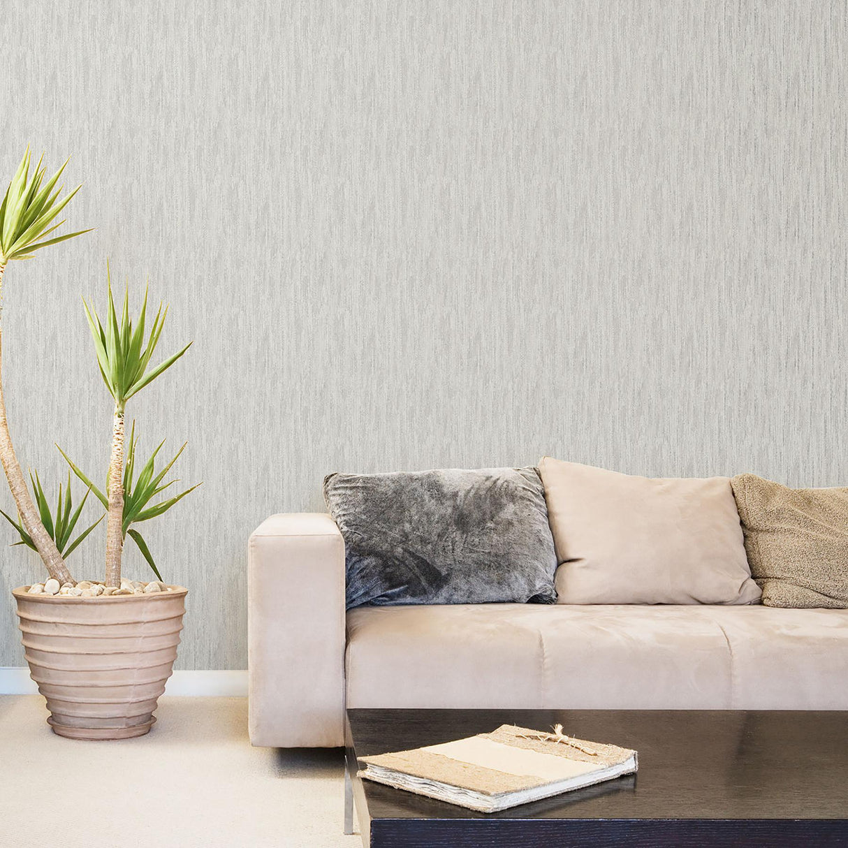 Brewster Home Fashions Advantage  Shades Of Grey 2836-M0735 Light Grey Wallpaper