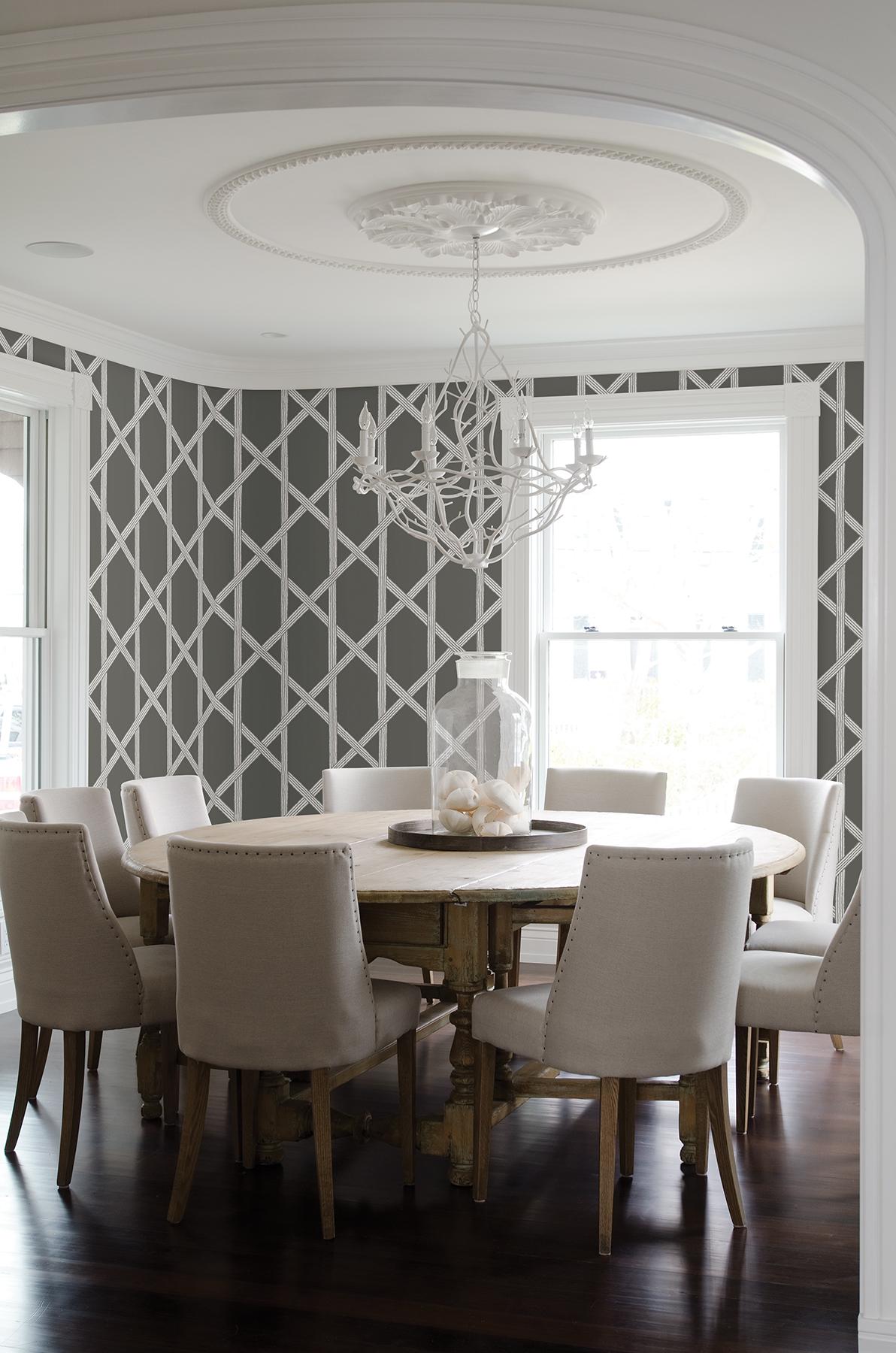 Brewster Home Fashions Kenneth James Azmaara 2671-22421 Charcoal Wallpaper