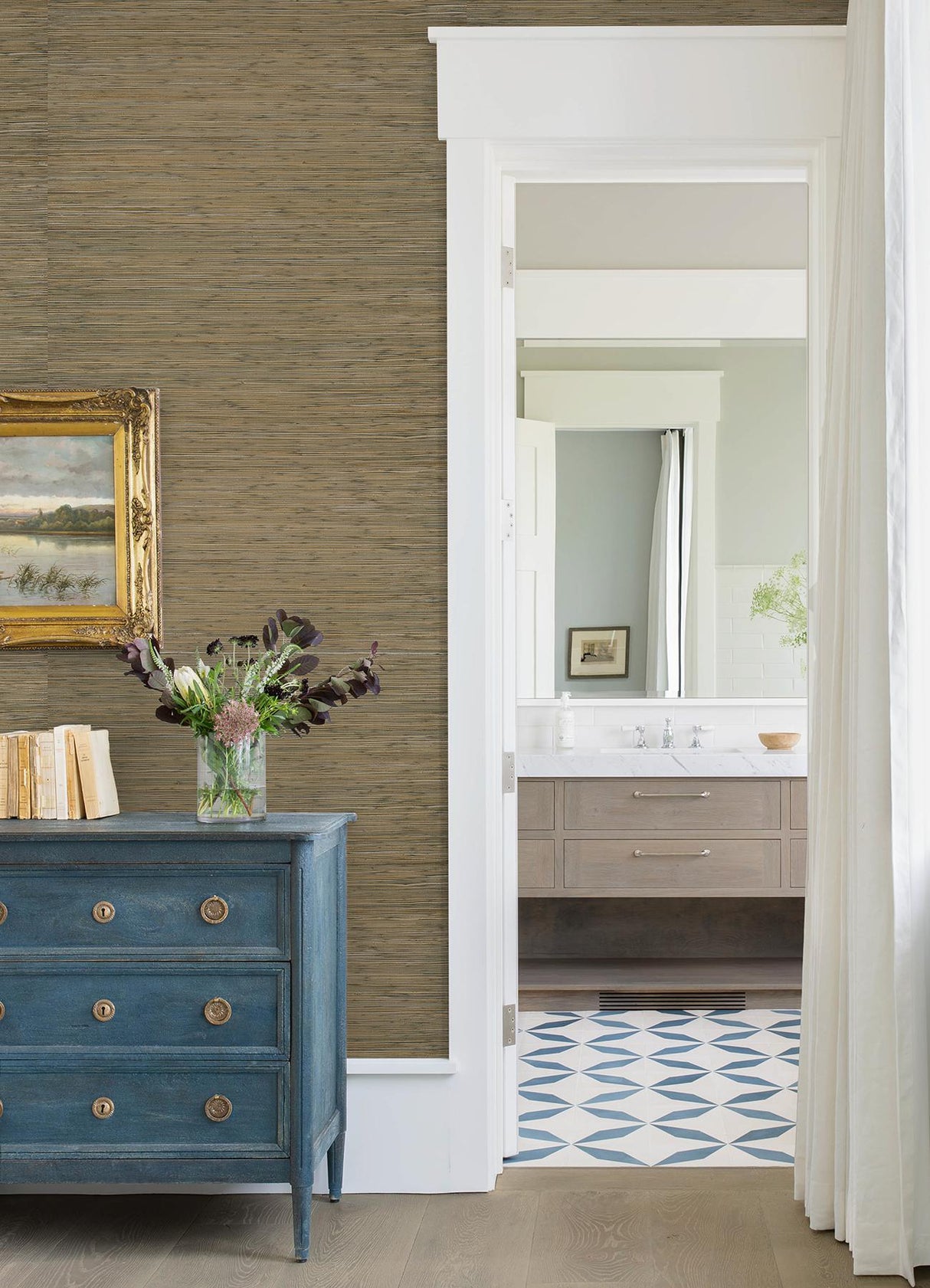 A-Street Prints Shuang Olive Handmade Grasscloth Wallpaper