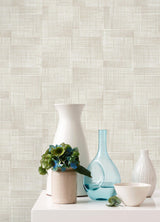 A-Street Prints Loom Abstract Cream Wallpaper