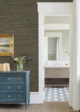 A-Street Prints Shuang Teal Handmade Grasscloth Wallpaper