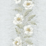 A-Street Prints Dutch Garland Pale Blue Gardenia Stripe Wallpaper