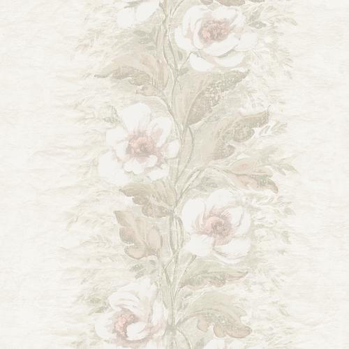 A-Street Prints Dutch Garland Blush Gardenia Stripe Wallpaper