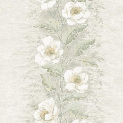 A-Street Prints Dutch Garland Timeless Grey Gardenia Stripe Wallpaper