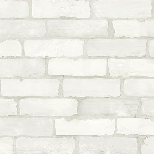 A-Street Prints Zio And Sons Brick White Wallpaper