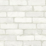 A-Street Prints Zio And Sons Brick White Wallpaper