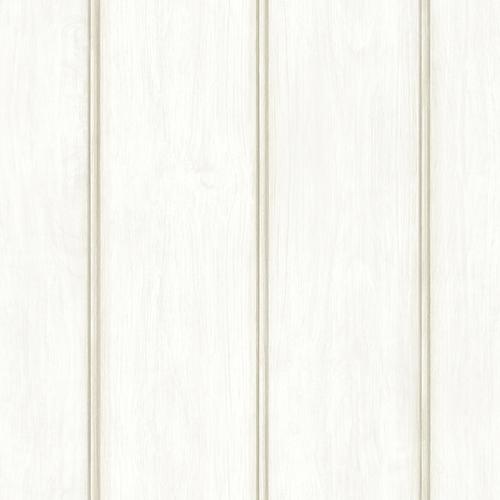 A-Street Prints Upstate Beadboard Aged White Wood Wallpaper