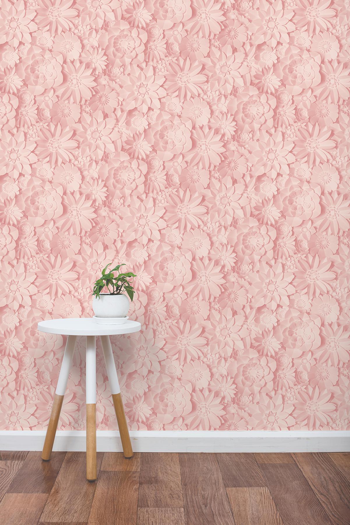 Brewster Home Fashions Fine Decor Medley Dacre Pink Wallpaper