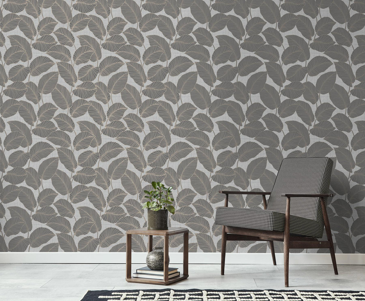 Brewster Home Fashions Fine Decor Medley Larson Grey Wallpaper