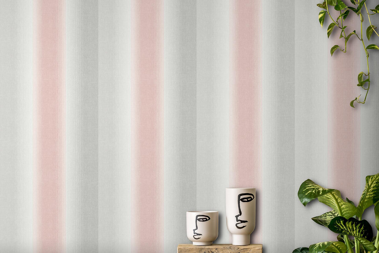 Brewster Home Fashions Kirby Pink Stripe Wallpaper