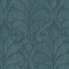 Brewster Home Fashions Vallon Teal Damask Wallpaper