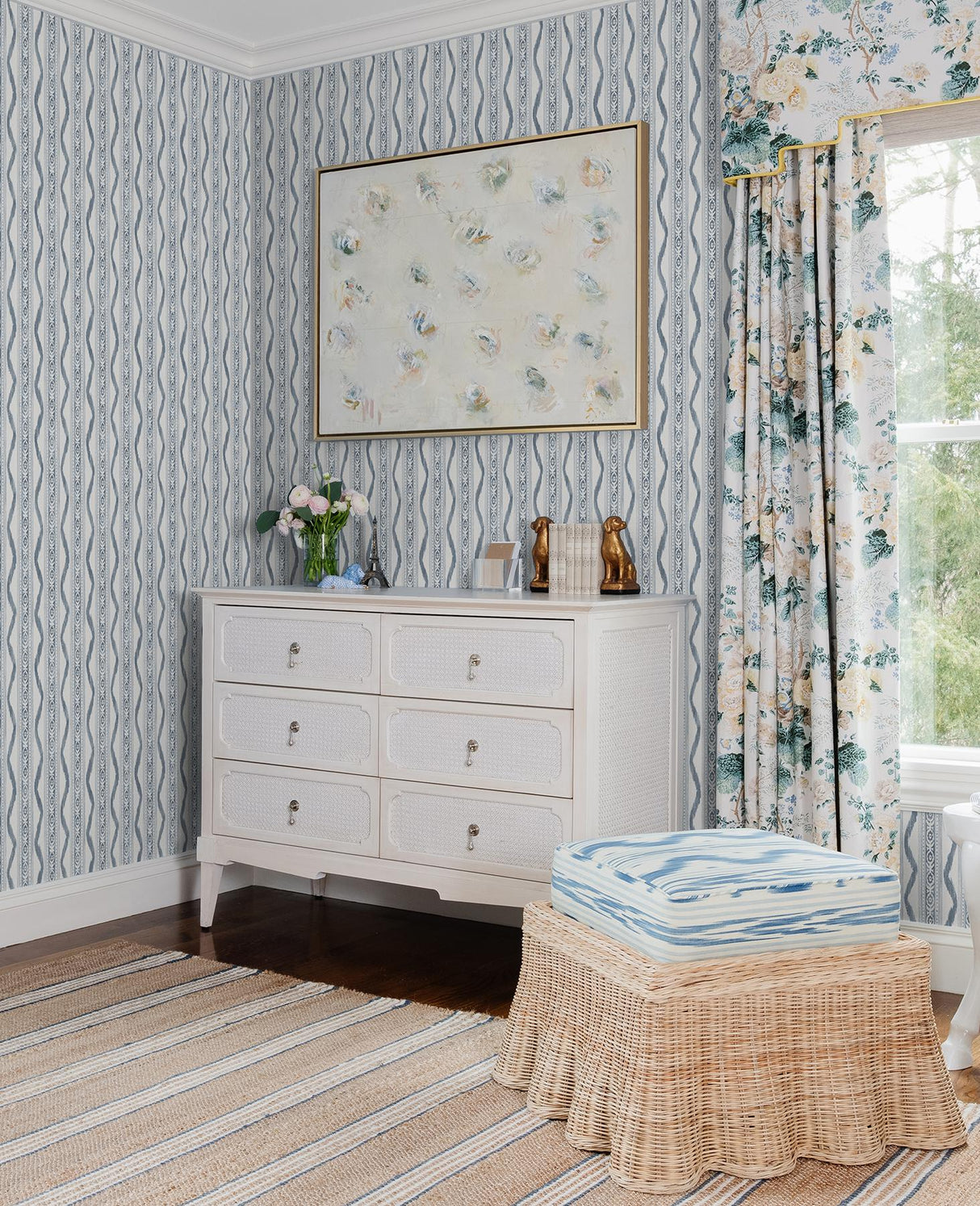 A-Street Prints Erin Gates Rhys Blue Wallpaper