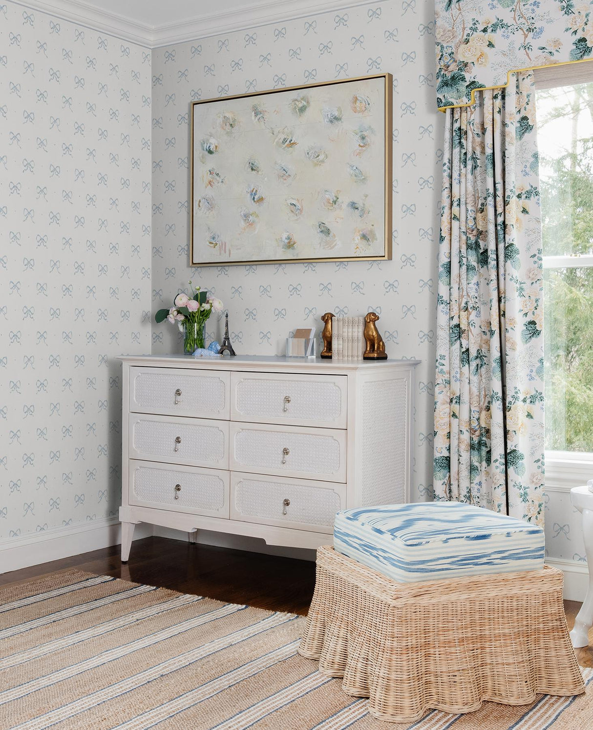 A-Street Prints Erin Gates Emma Blue Heather Wallpaper