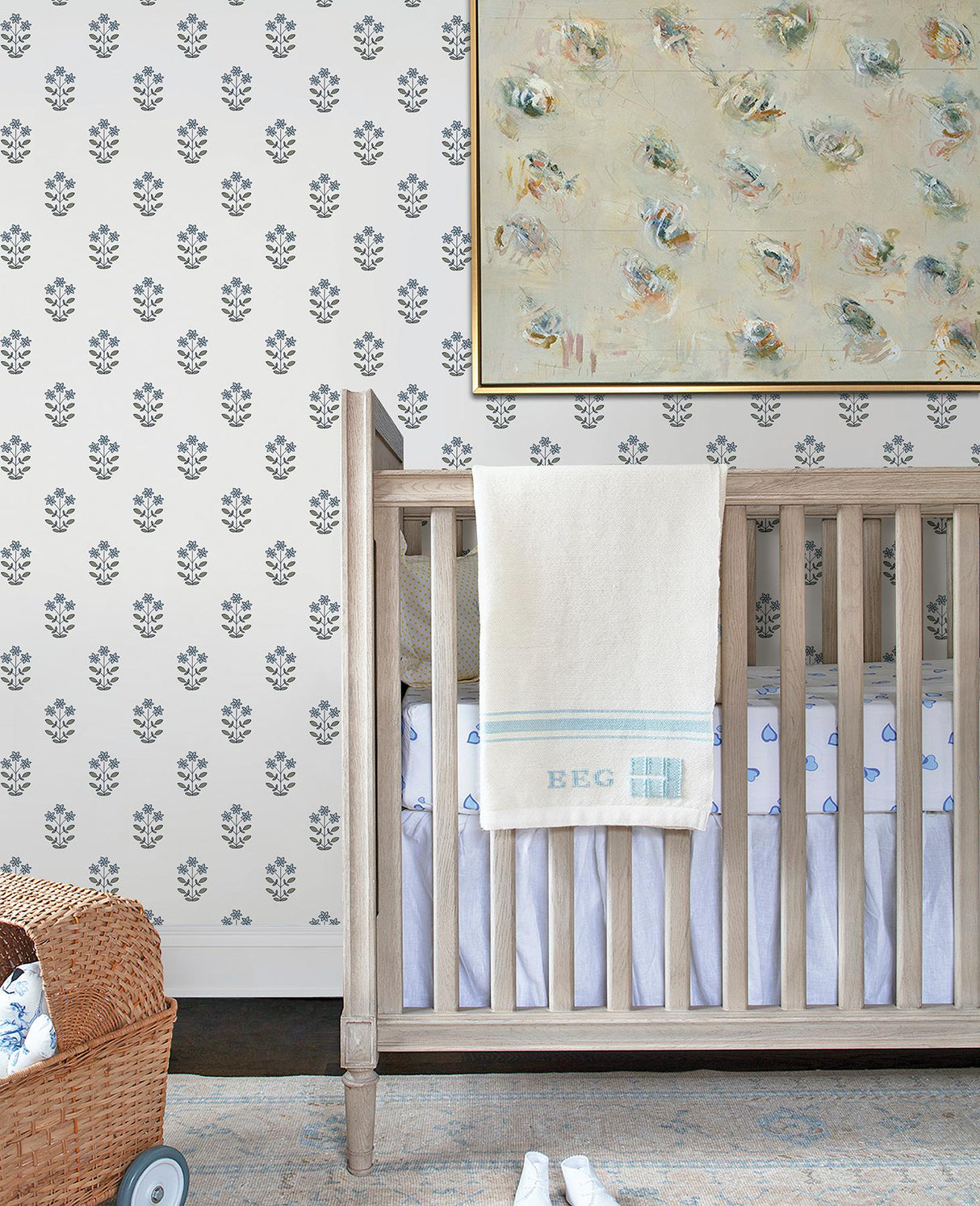 A-Street Prints Erin Gates Kit Blue Heather Wallpaper