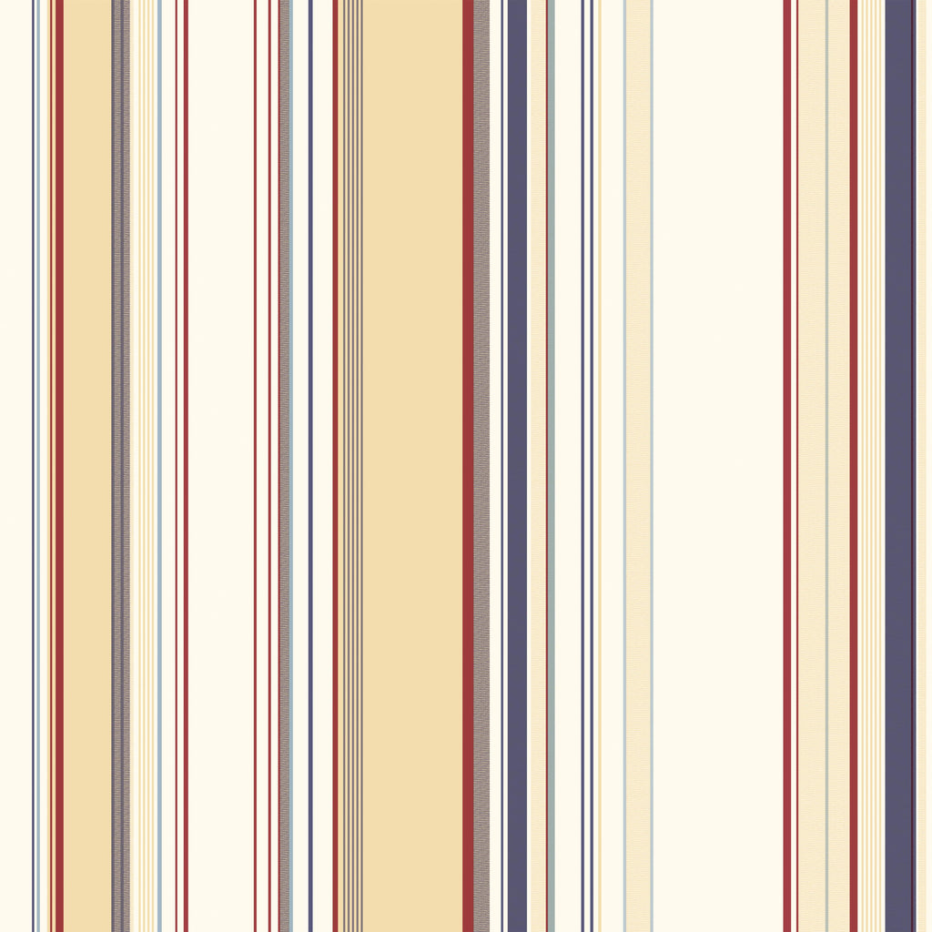 Brewster Home Fashions Charles Cream Lookout Stripe Blue Wallpaper