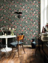 A-Street Prints Bodri Turquoise Tulip Garden Wallpaper