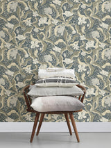 A-Street Prints Bodri Blue Tulip Garden Wallpaper