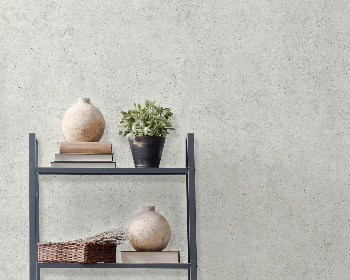 Brewster Home Fashions Advantage Geo & Textures Plaster Effects Light Grey Wallpaper