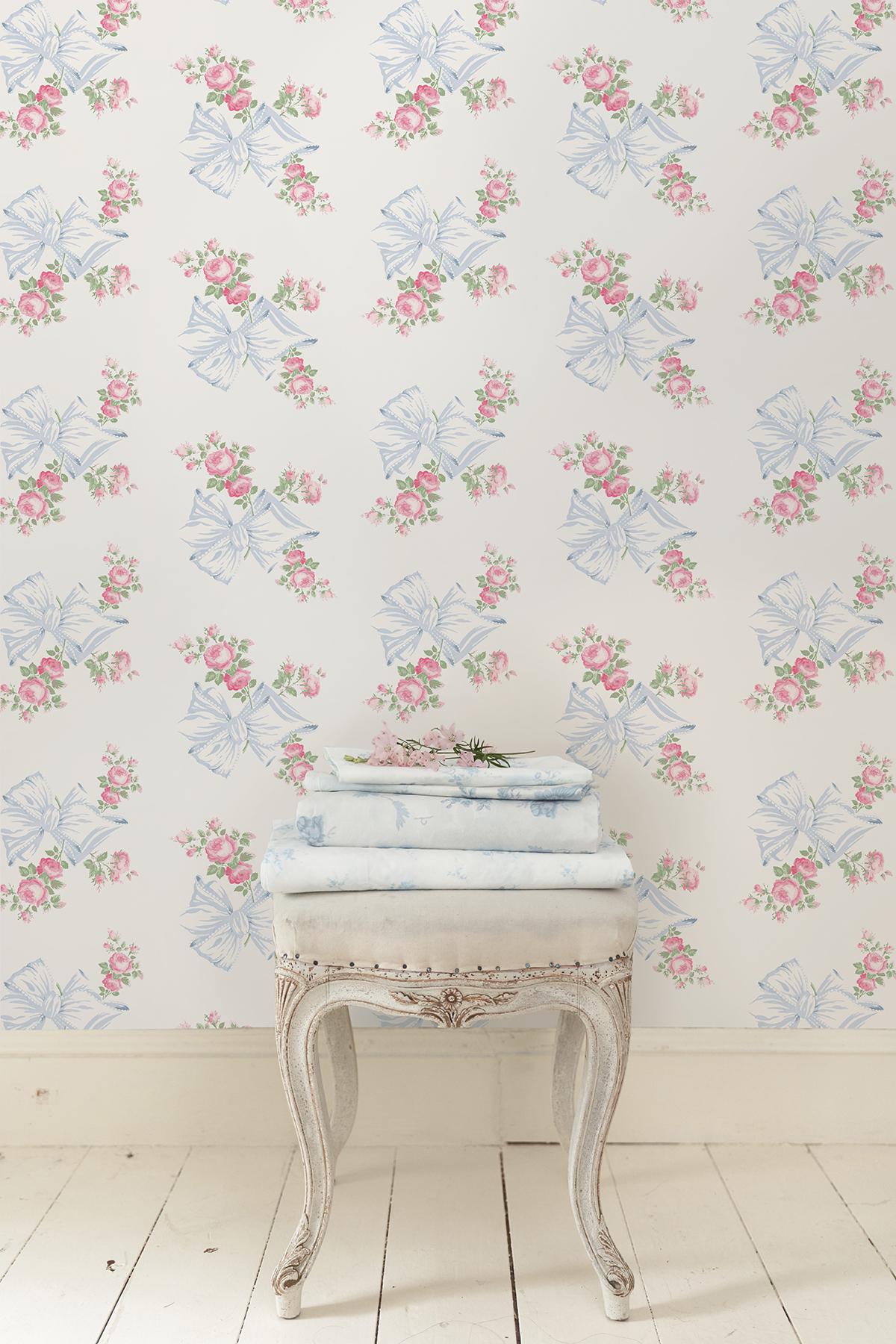 A-Street Prints Loveshackfancy Rosa Beaux Pastel Blue Wallpaper