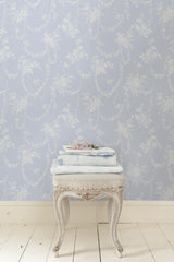 A-Street Prints Loveshackfancy Chandelier Gates Blue Gemstone Wallpaper