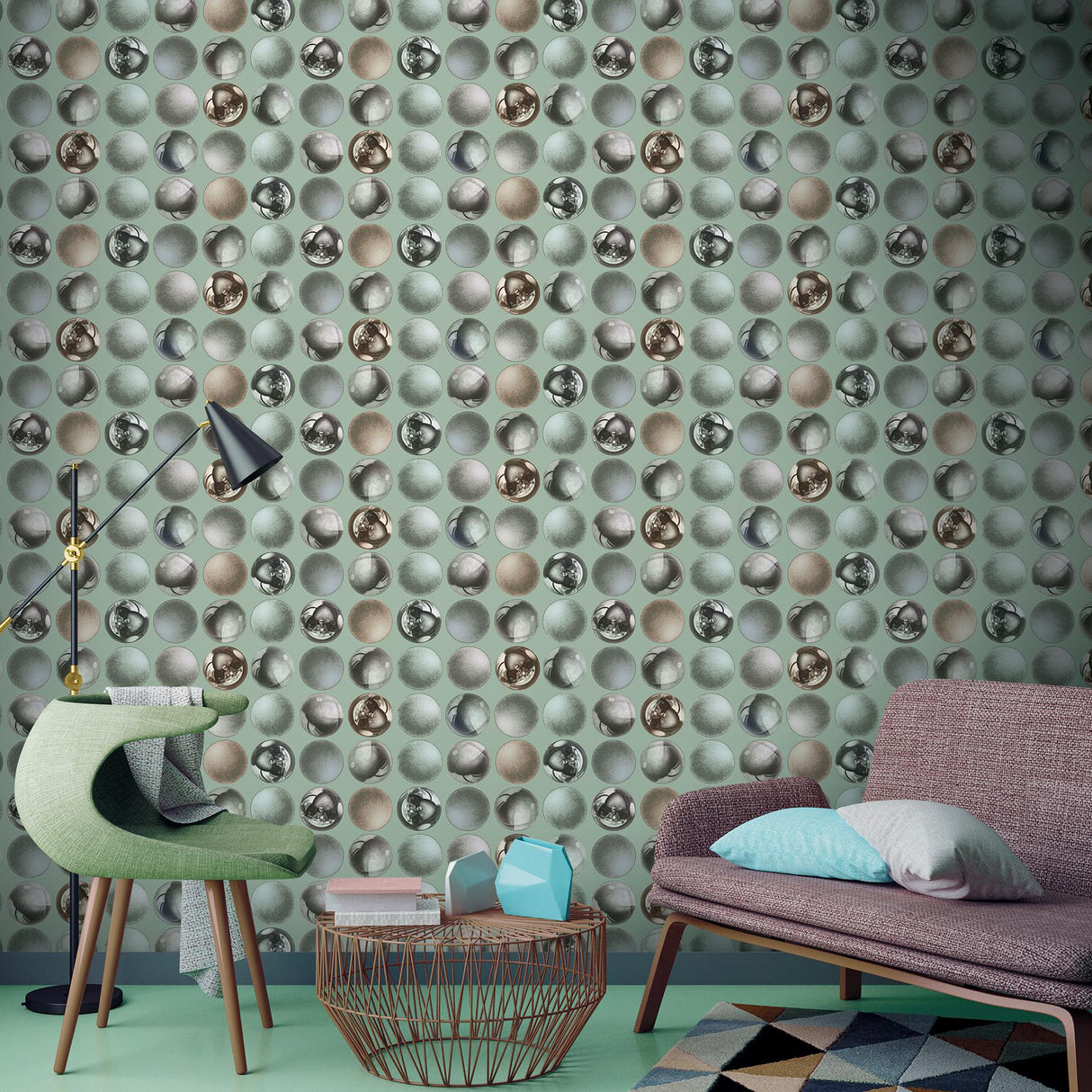 Brewster Home Fashions Sirpi Sirpi Geometrics Grey Wallpaper
