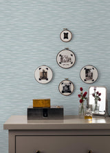 A-Street Prints Benson Light Blue Variegated Stripe Wallpaper
