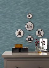 A-Street Prints Benson Dark Blue Variegated Stripe Wallpaper