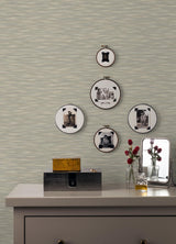 A-Street Prints Revival Fabric Textures Taupe Wallpaper