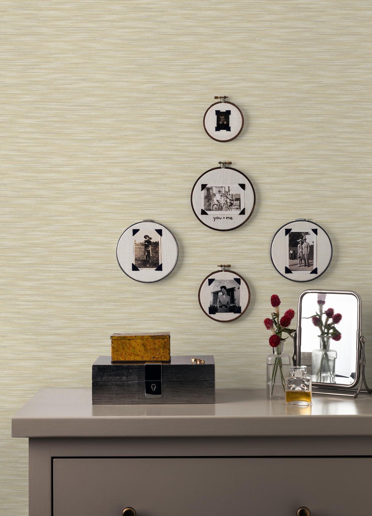 A-Street Prints Benson Yellow Variegated Stripe Wallpaper