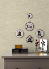 A-Street Prints Benson Yellow Variegated Stripe Wallpaper