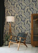 A-Street Prints Revival Botanical Navy Wallpaper