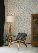 A-Street Prints Butterfield Light Grey Floral Wallpaper