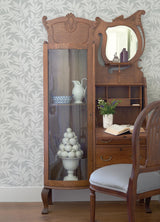 A-Street Prints Morris Light Grey Leaf Wallpaper