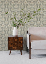 A-Street Prints Revival Flowers Dark Grey Wallpaper