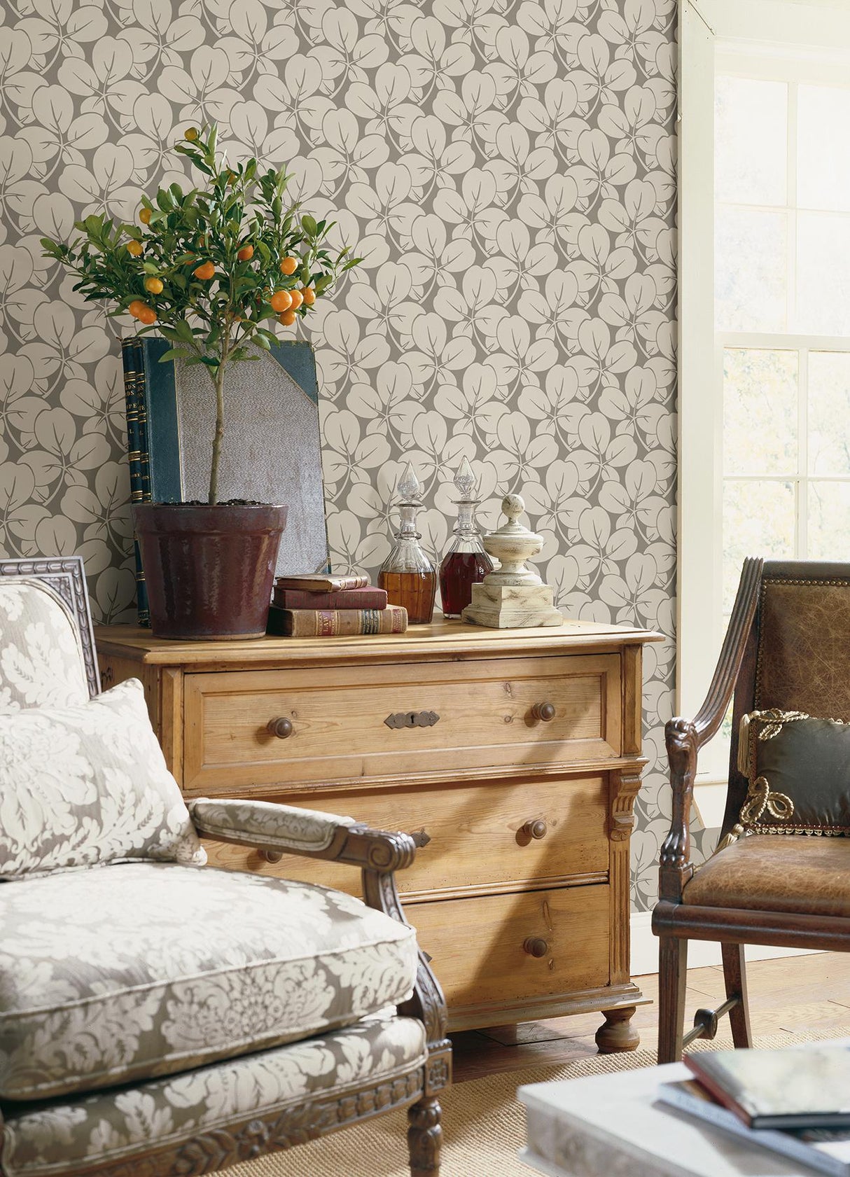 A-Street Prints Robert Grey Clover Wallpaper