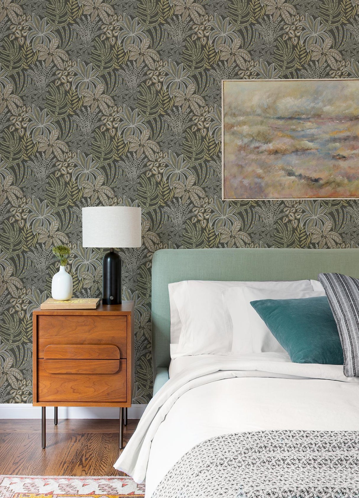 A-Street Prints Revival Botanical Brown Wallpaper