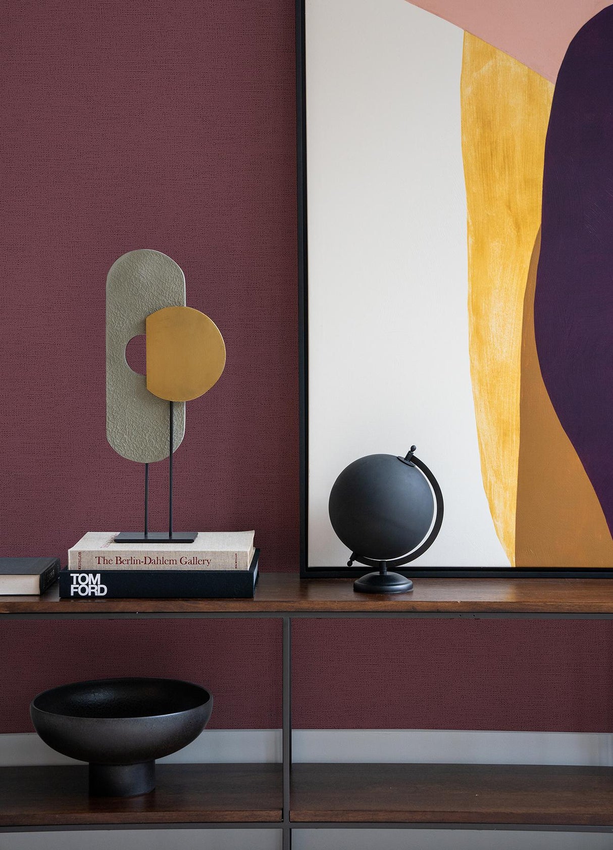 Brewster Home Fashions Advantage Cuba Distressed Textures Maroon Wallpaper