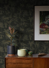 Brewster Home Fashions Advantage Cuba Trees Gold Wallpaper