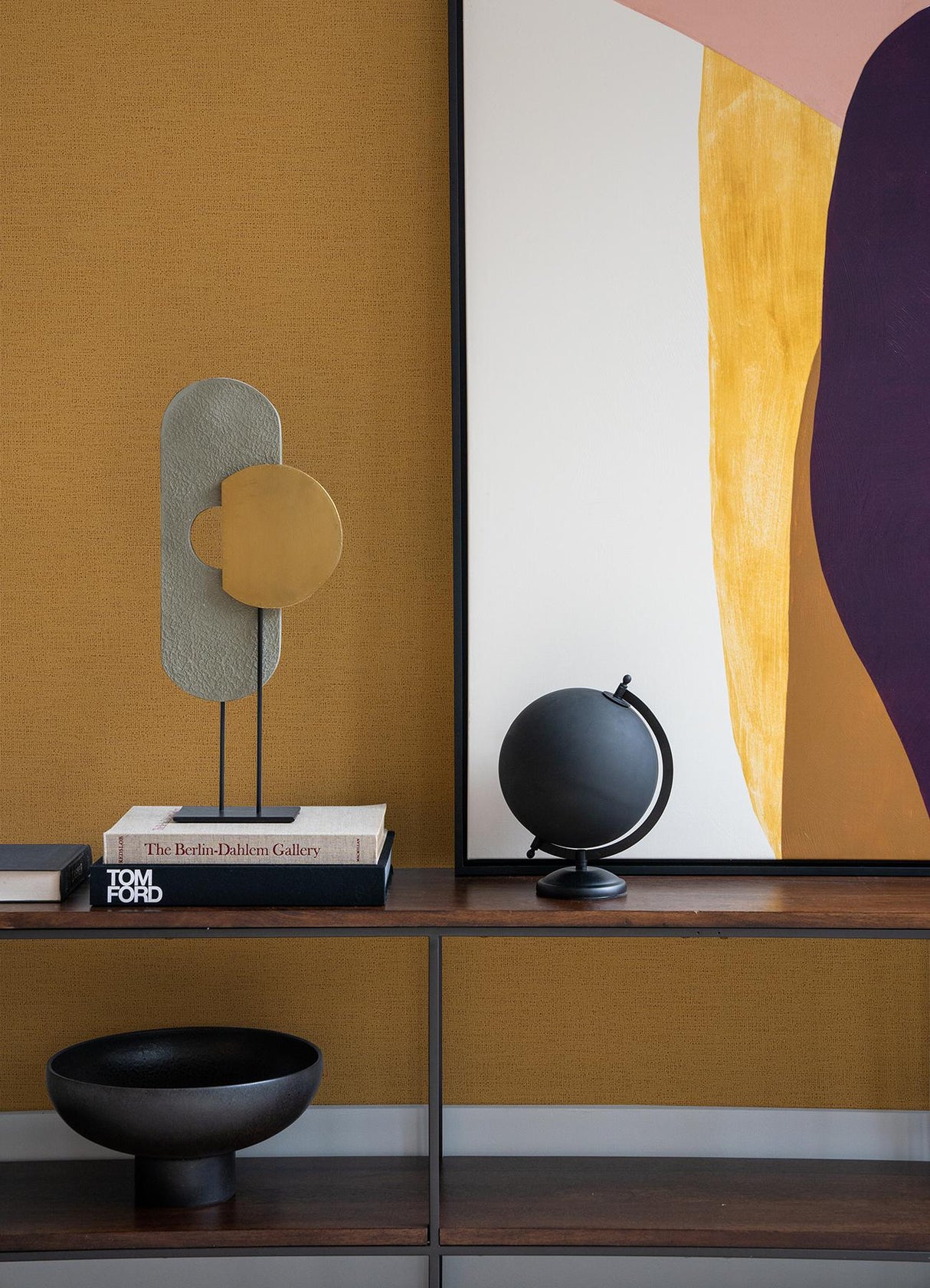 Brewster Home Fashions Advantage Cuba Distressed Textures Yellow Wallpaper