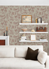 Brewster Home Fashions Advantage Cuba Trees Merlot Wallpaper