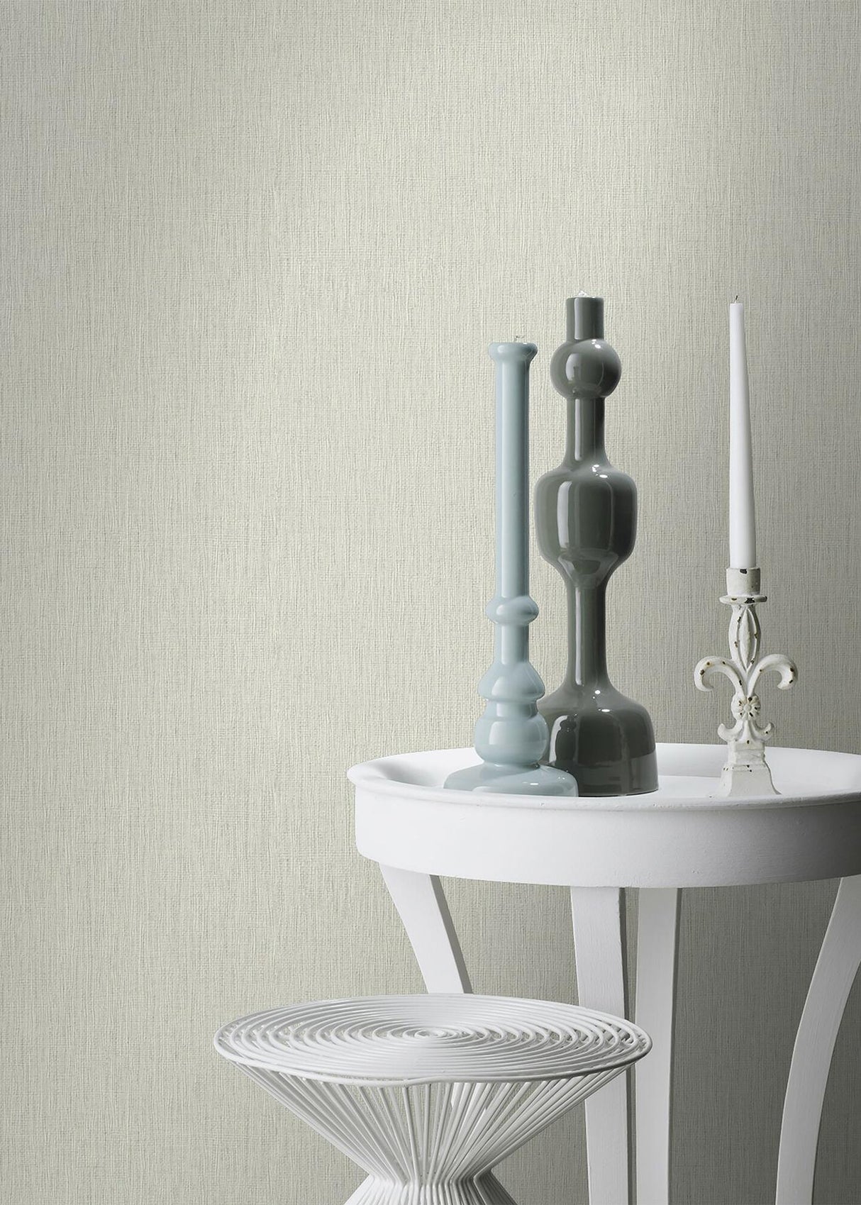 Brewster Home Fashions Haast Silver Vertical Woven Texture Wallpaper