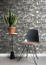 Brewster Home Fashions Origin Design Department Jemima Zebra Black Wallpaper