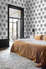 Brewster Home Fashions Esta Home Design Department Taj Palm Trees Charcoal Wallpaper