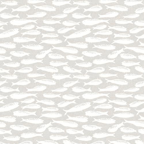 Brewster Home Fashions Chesapeake Flora & Fauna Fish Light Grey Wallpaper