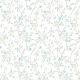 Brewster Home Fashions Chesapeake Flora & Fauna Flowers Aqua Wallpaper