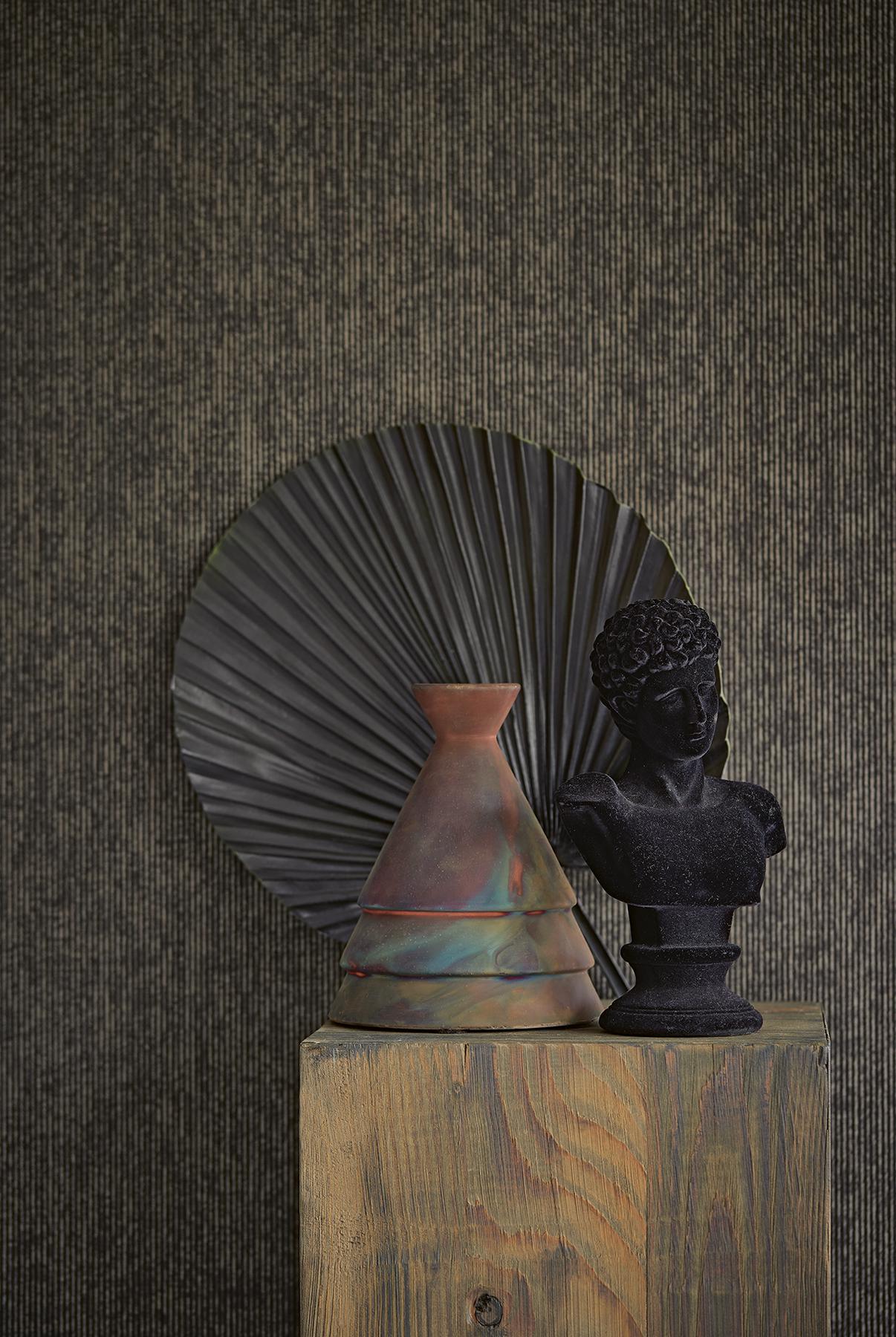 Brewster Home Fashions Eijffinger Museum Stripes Charcoal Wallpaper