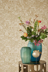 Brewster Home Fashions Eijffinger Museum Flowers Gold Wallpaper