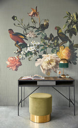 Brewster Home Fashions Eijffinger Museum Flowers Grey Wallpaper