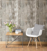 A-Street Prints Trilogy Wood Light Grey Wallpaper