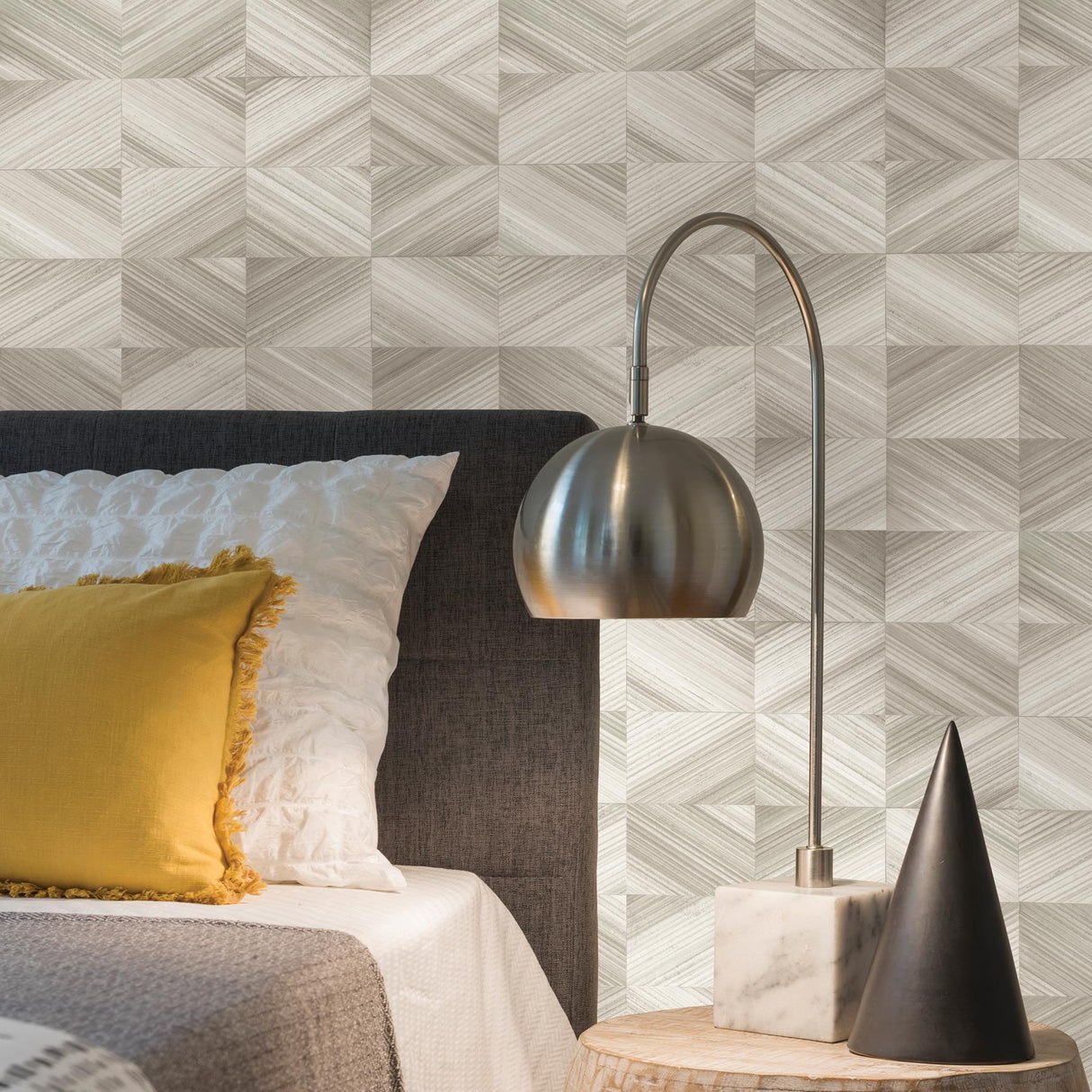 A-Street Prints Trilogy Geometrics Taupe Wallpaper